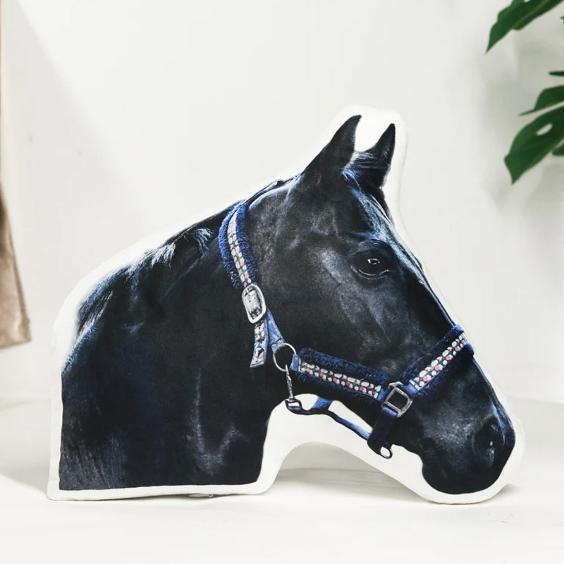 Personalized Horse Photo Plush Graphic 3D Print Throw Pillow Pet Memorial Gift for  Riding Lovers