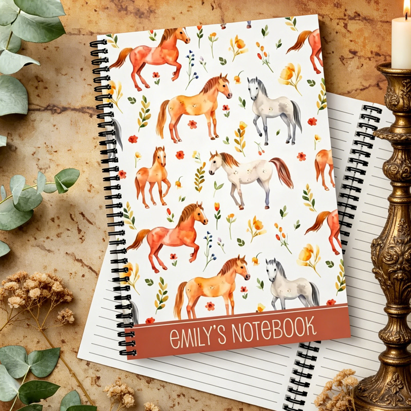Personalized Horse Lover Notebook Country Rustic Journal Gift for Cowboys Riding Lovers Equestrian Lovers