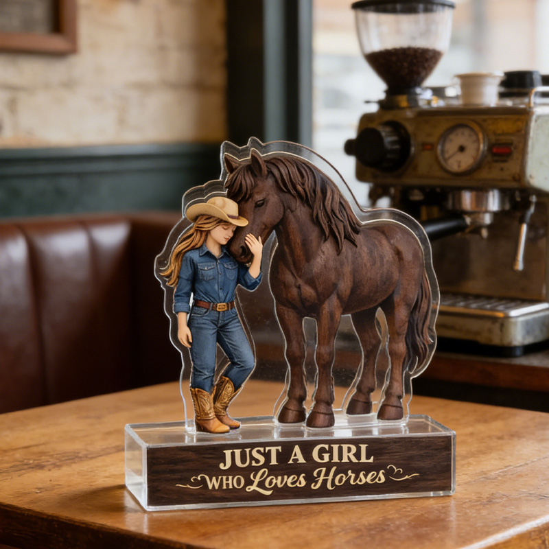Personalized Equestrian Horse Girl Acrylic Stand Custom Gift for Riding Lovers