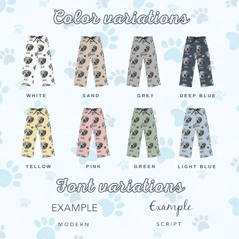 Personalized Horse Faces Pajama Photo Pants Anniversary Gift for Riding Lovers