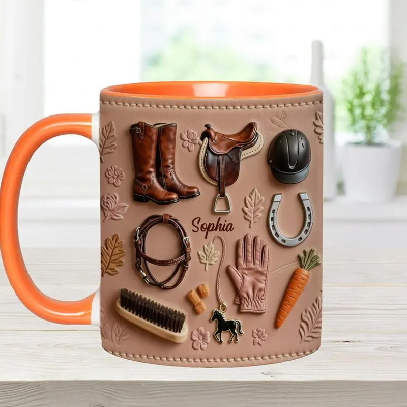 Personalized Cowgirls Western Style Lover Stuff Cup Gift Mug for Equestrian Horse Riding Lovers