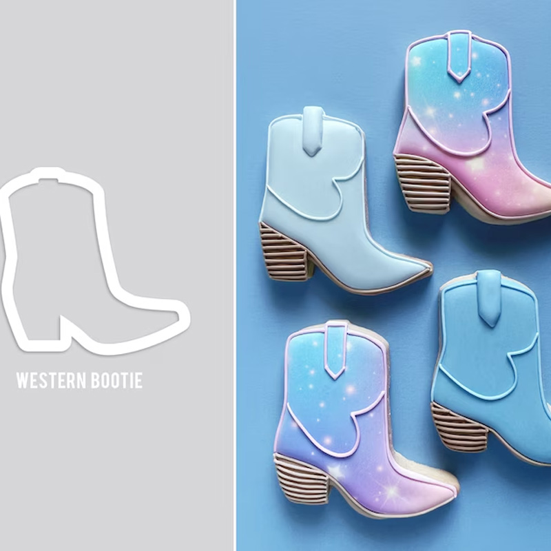 Personalized Cowgirl Cowboy Western Bootie Cookie Cutter Gift For Horse Lover Barn Owner Cutter 3D Printed Baking Supplies Fondant Tool Craft Stamp for Equestrian Lover
