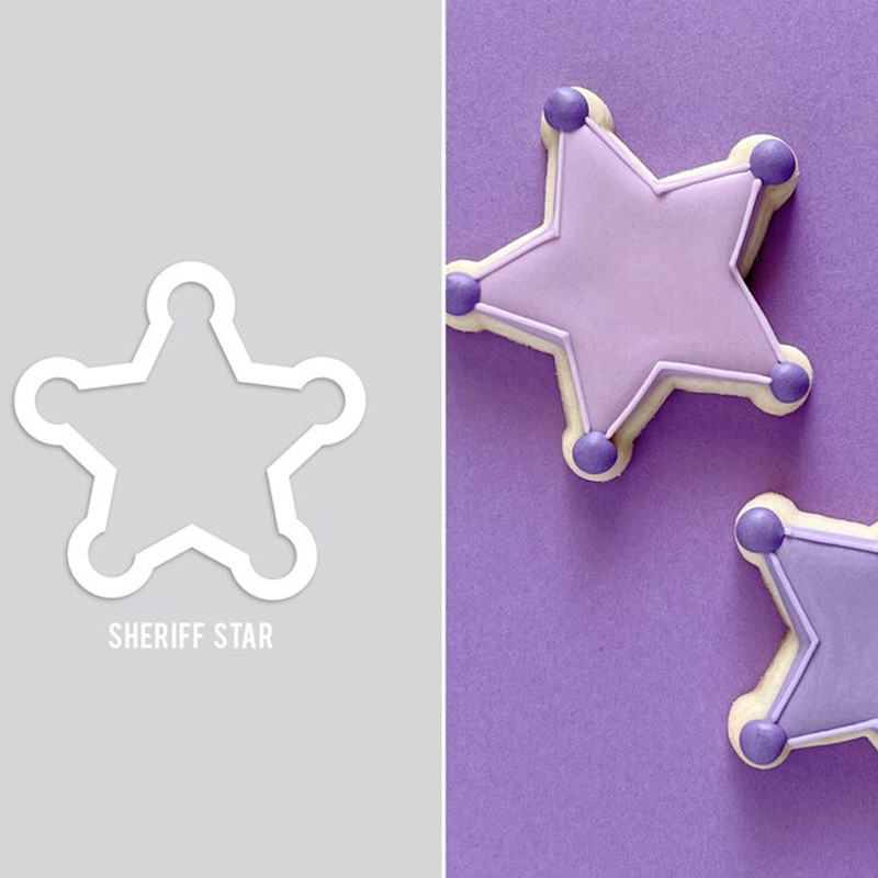 Personalized Cowboy Western Sheriff Star Cookie Cutter Gift For Horse Lover Barn Owner Cutter 3D Printed Baking Supplies Fondant Tool Craft Stamp for Equestrian Lover