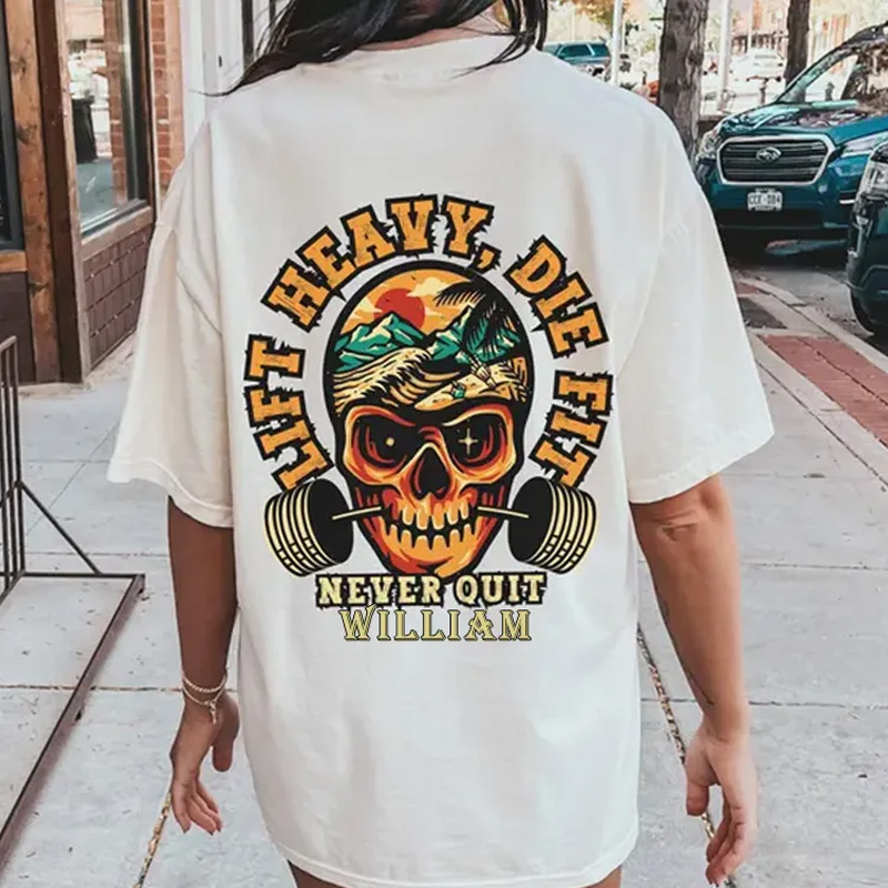 Personalized Gym Classic T-Shirt Never Quit Shirt Weightlifting Gifts For Fitness Lover for Fitness Enthusiasts Bodybuilders and Gym Lovers