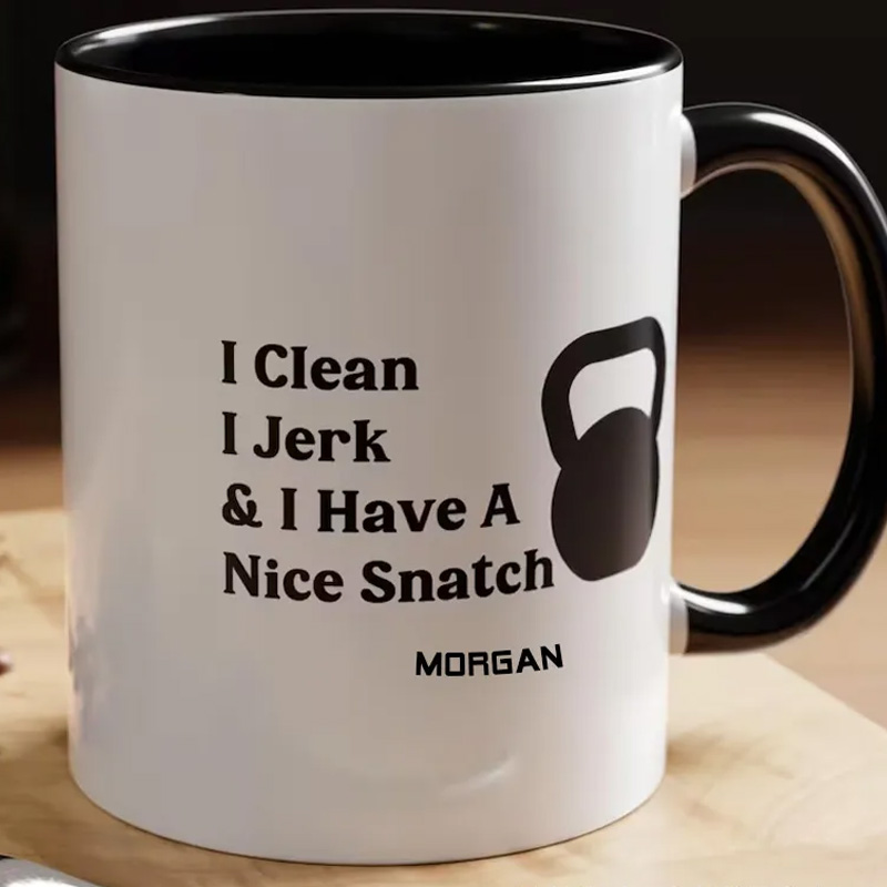 Personalized Funny Weightlifting Coffee Mug Kettlebell Gym Workout Gift for Fitness Enthusiasts Bodybuilders and Gym Lovers
