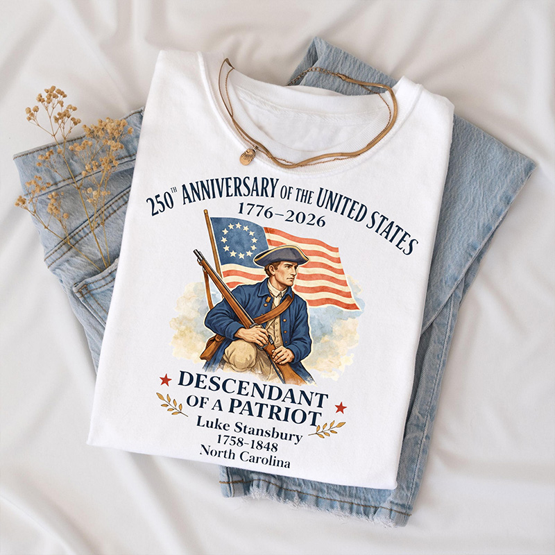 Personalized American 250th Anniversary of the United States Shirt, Descendant of a Patriot Tee