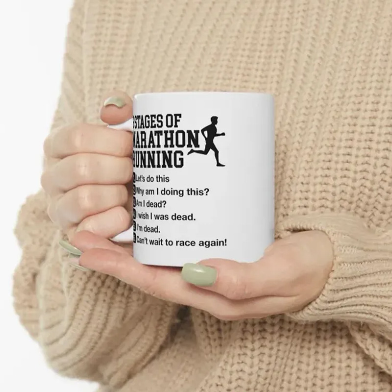 Personalized Funny Marathon Mug Ceramic Coffee Cup Running Exercise Humor Workout Present Exercise Lover Gift for Gym Lover