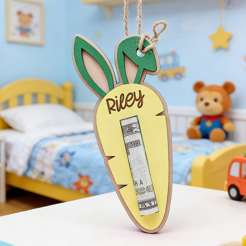 Personalized Easter Carrot Money Holder Bunny Ear Tag Cash Gift for kids Easter Tag Easter Carrot Tag Easter Cash Gift Bunny Ear Tag Easter Money Holder