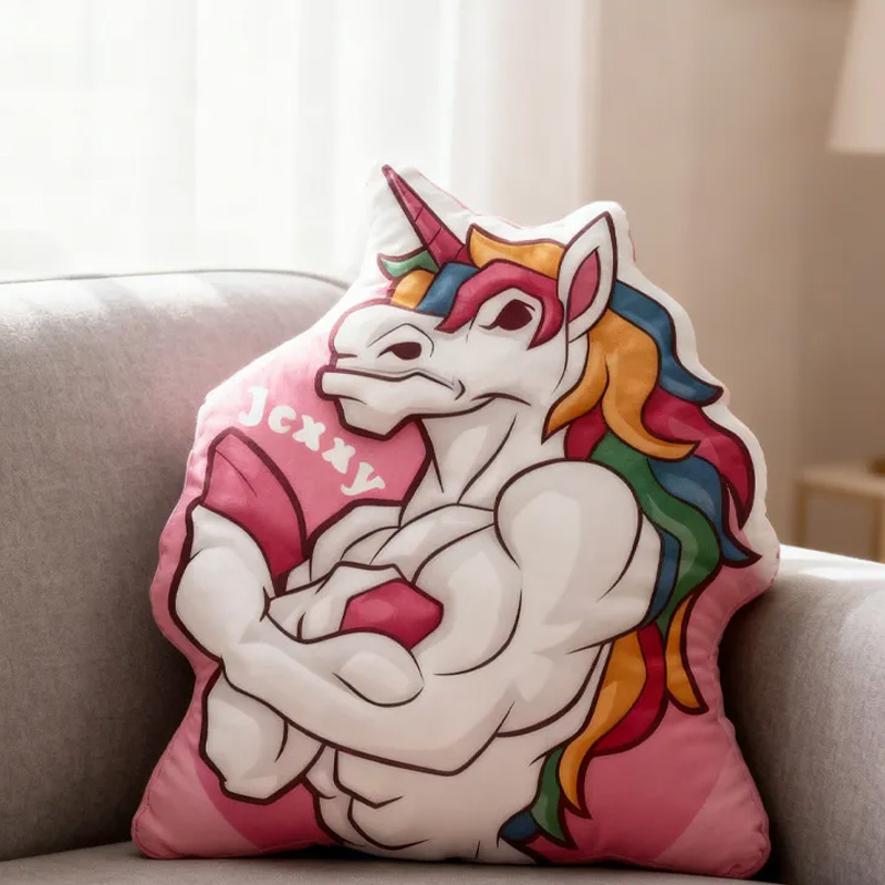Personalized Fitness Magical Animals Pillow Rainbow Throw Pillow Graphic 3D Print Trainer Fitness Planner Decoration Pillow Exercise Sport Gym Rat Weightlifting Pillow for Kids Gym Lovers