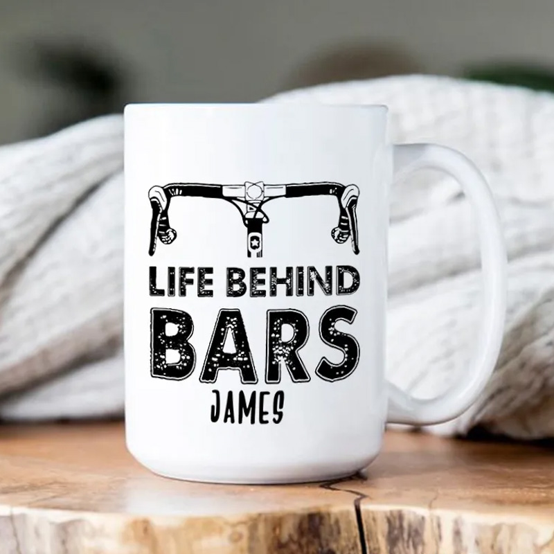 Personalized Life Behind Bars Mug Funny Biker Mugs Biker Gifts Cyclist Mug Women Cyclist Joke Bike Gift For Cyclistsfor Biker Cycling Riding Lovers