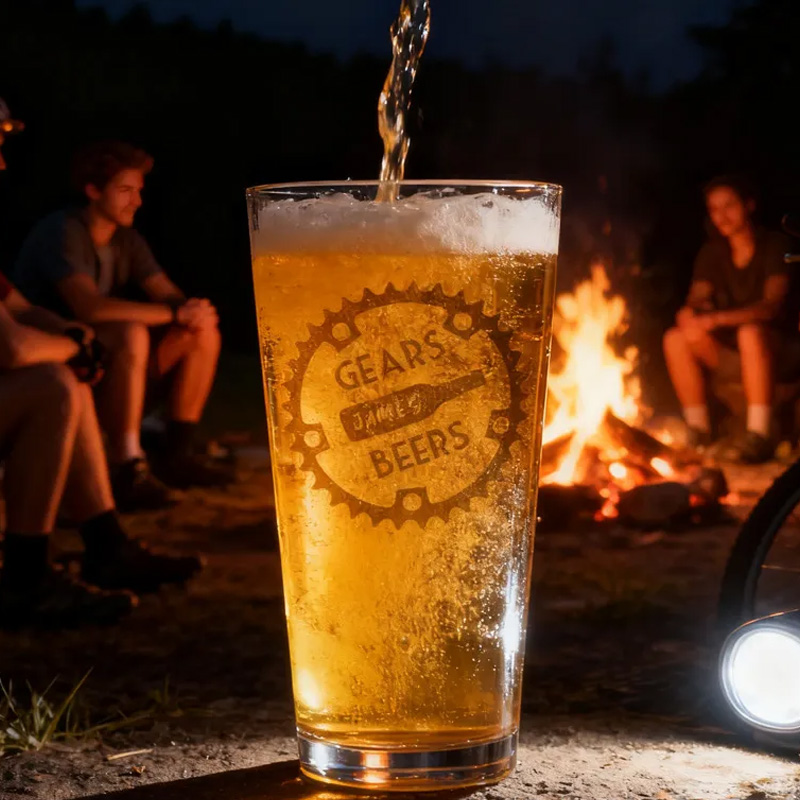 Personalized Beers and Gears Pint Glass Bicycle Glass Bike Glasses Cycle Race Cycling Gifts Men Fathers Day Bike Gifts for Cycling Lovers