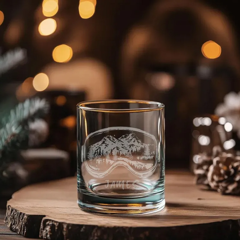 Personalized Cycling Ski Goggles Glasses Skier Snowboarder Whiskey Wine  Beer Glassware Winter Themed Drinkware Snow Sports Gift Mountain Cabin Home Decor Bike Sports Gift Outdoor Road Bike Enthusiasts