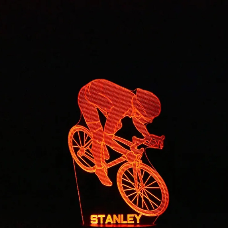 Personalized Racing Bike LED Night Light Custom Name Bicycle Led Lamp Biker Birthday Gift Cyclist Bedroom Decor Cycling Sign Engraved Bike Lamp