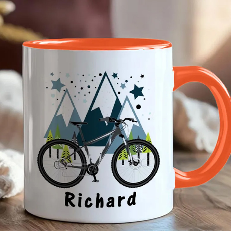 Personalized Cyclist Mug Mountain Bike Gifts Colourful Mug for Biker Friend Birthday for Him or Her for Biker Cycling Riding Lovers