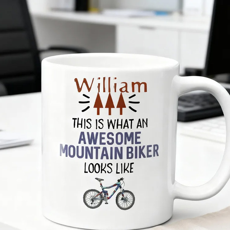 Personalized This Is What An Awesome Mountain Biker Looks Like Mug Cycling Gift