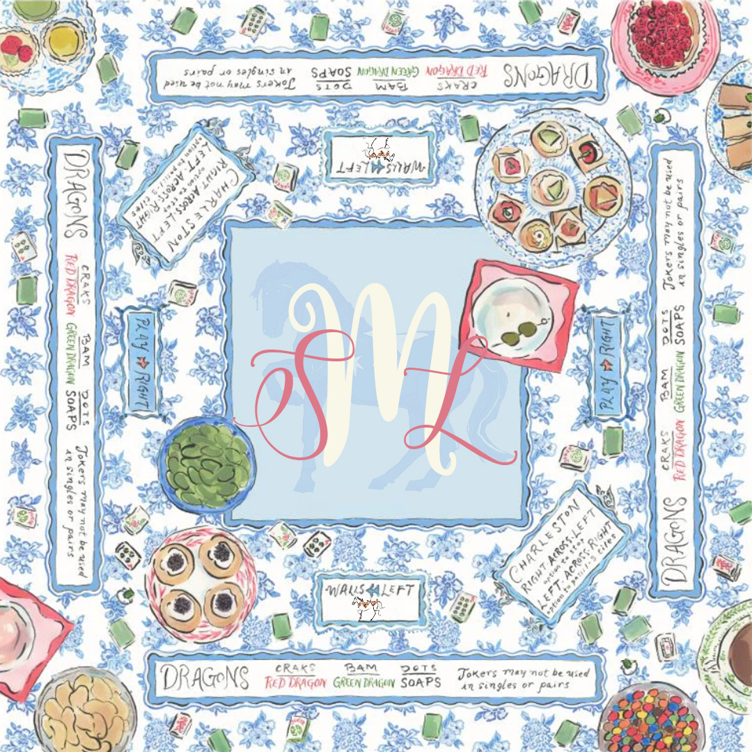 Personalized Mahj and Martinis Rules Edition Mahjong Mat Custom Text Gift Neoprene Game Surface Travel Portable Playing for Equestrian Lovers