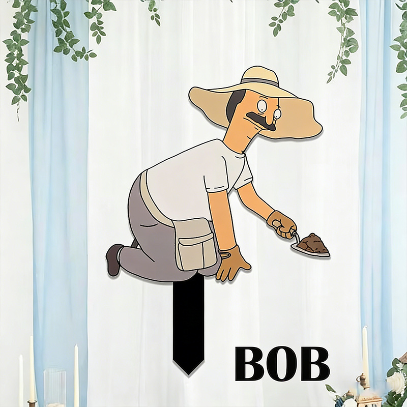 Metal Yard Stake Garden Decor Potted Plants Sign Outdoor Garden Decor Gardeners Gift Cartoon Character Planter Art Garden Sign