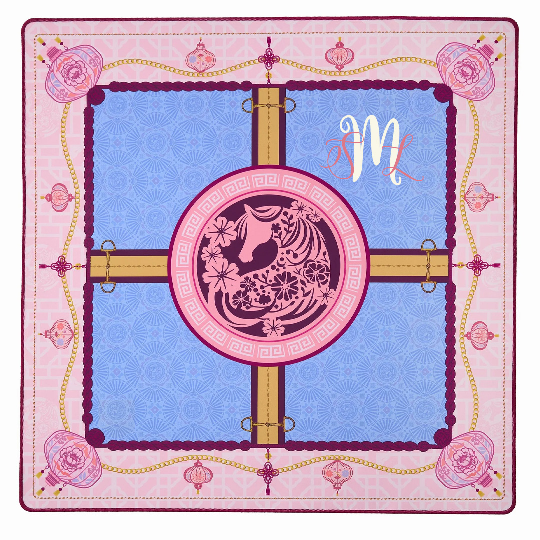 Personalized Year of the Horse Mahj and Martinis Rules Edition Mahjong Mat Custom Text Gift Neoprene Game Surface Travel Portable Playing for Equestrian Lovers