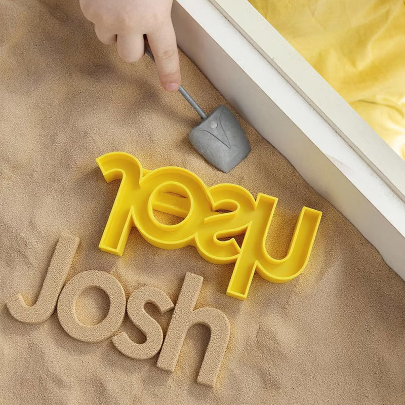Personalized Multicolor 3D-Printed Sand Molds with Custom Names or Text Perfect for Beach Vacations & Birthday Gifts for Families and Kids