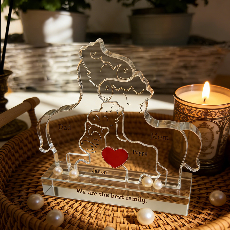 Personalized Acrylic Family Puzzle Adoption Gift Custom Horse Decor Keepsake Family Gift for Equestrain Lovers