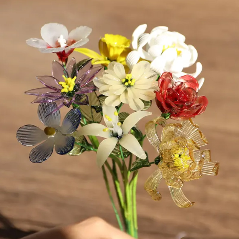 Hand Blown Glass Birth Flower Fine Art Glass Floral Stem Mother's Day Gift Gift for Mom Grandma