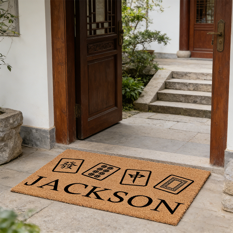 Personalized Mahjong Tiles Coir Doormat Door Mat Entry Mat Wedding Gift New Home Decoration Mahjong Lover Gift