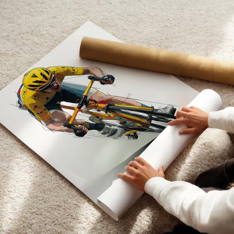 Personalized Bicycle Photo Portrait Bike Art Print Cycling Wall DecorAthlete Print Modern Home Decor Gift for Cyclist