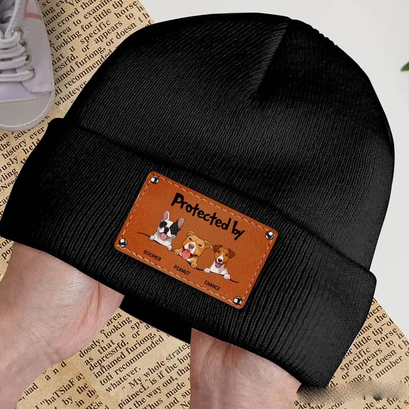Personalized Dog Lover Protected By Dog Beanie