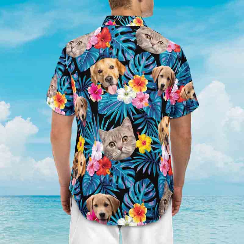 Personalized Pet Lover Custom Face for Dog Cat Hawaii Shirts