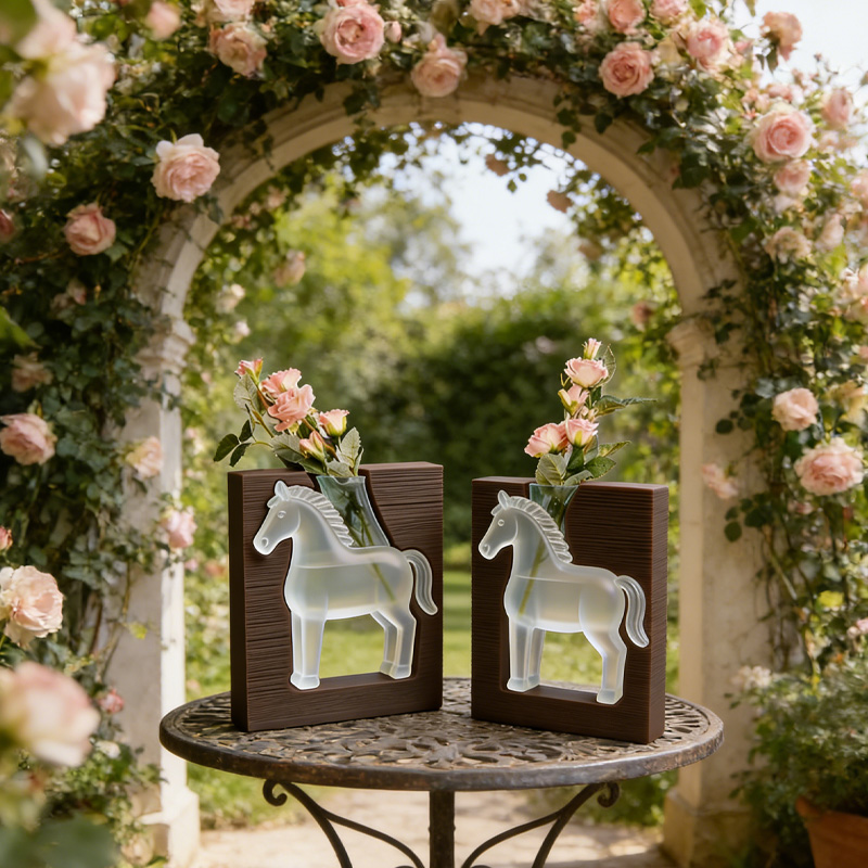 Personalized Horse 3D Print Vase Artistic Flower Vase Home Decor Vintage Engraved Vase Gift for Equestrian Riding Lovers