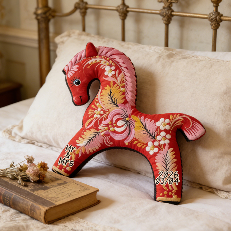 Personalized Graphic 3D Print Red Fairy Horse Cute Animal Decoration Pillow Floral for Equestrain Lovers