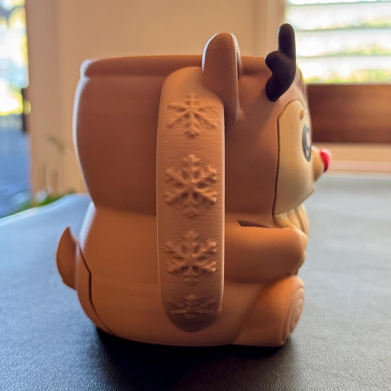 Reindeer Ice Cream Pint Holder 3D Printed with Spoon Slots & Snack Drawer