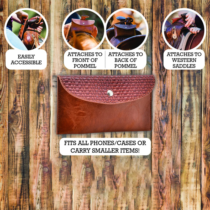 Personalized Saddle Pommel Bag Original Design Saddle Phone Holder Horse Tack Gift for Equestrain Lovers