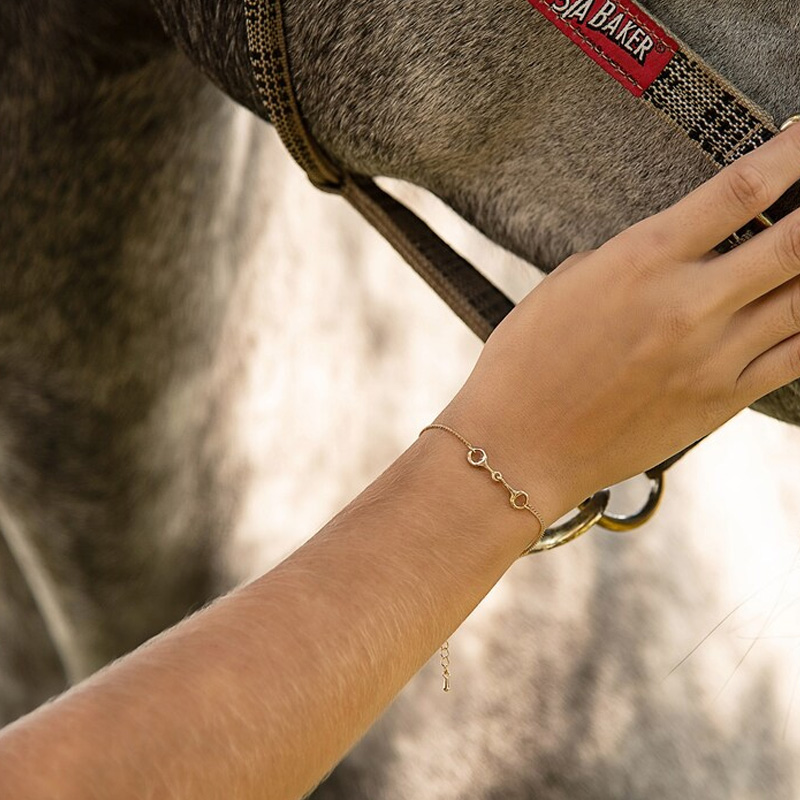 Personalized Engraving Snaffle Bit Bracelet Equestrian Horse Lover Jewelry Gift for Equestrain Lovers