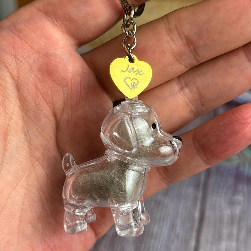 Personalized Pet Hair Keepsake Fur Storage Decoration Souvenir Keychain Pendant Pet Souvenir