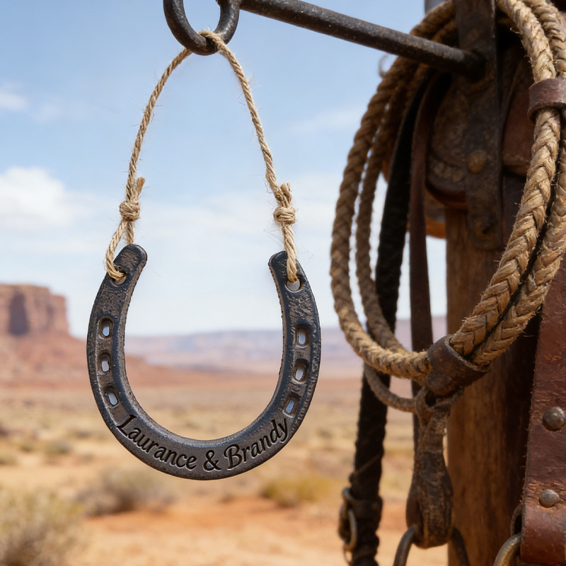 Personalized Cast Iron Decorative Horseshoe Decor Lucky Western Wall Hanging Anniversary Good Luck Charm New Home Gift Wall Decor for Equestrain Lovers