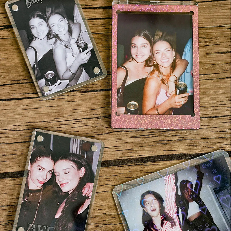 Personalized Bridesmaid Proposal Photo Frame with Engraved Text, Acrylic Fridge Magnetic Photo Frame with Custom Photos