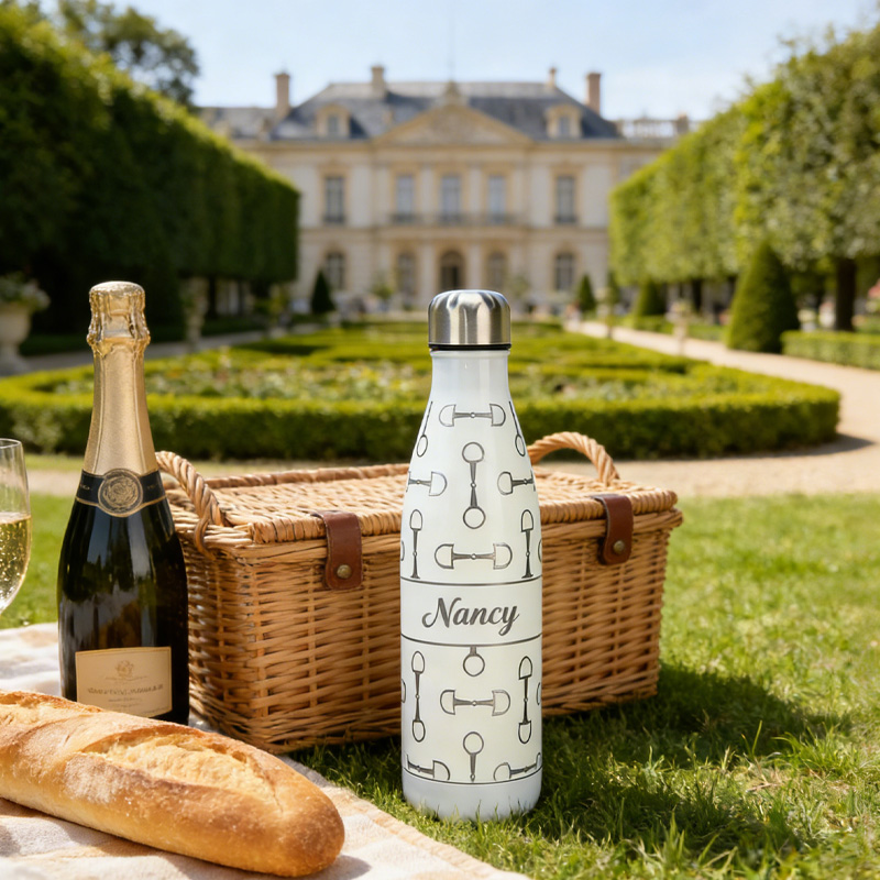 Personalized Snaffle Bits Show Jumping Horse Insulated Bottle Pony Owners Thermal Flask Water Bottle for Equestrain Lovers