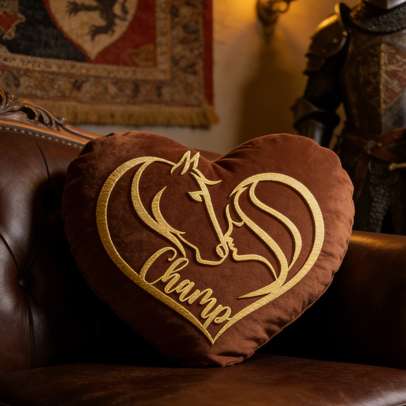 Personalized Horse Heart Elegant Pillow Custom Name Gifts for Family Graphic 3D Print for Riding Lovers Equestrian Lovers
