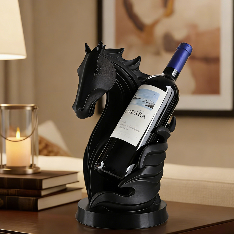 Personalized 3D Printed Horse Shape Wine Rack Bottle Holder Animal Statue Wine Display for Home Bar Unique Home Decor for Equestrain Lovers