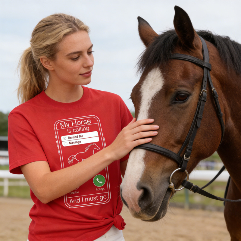 Personalized Funny My Horse is Calling Shirt Cowgirl Western Rodeo Riding Shirt Horse Trainer Dramatic Gelding Gift for Equestrian Lovers