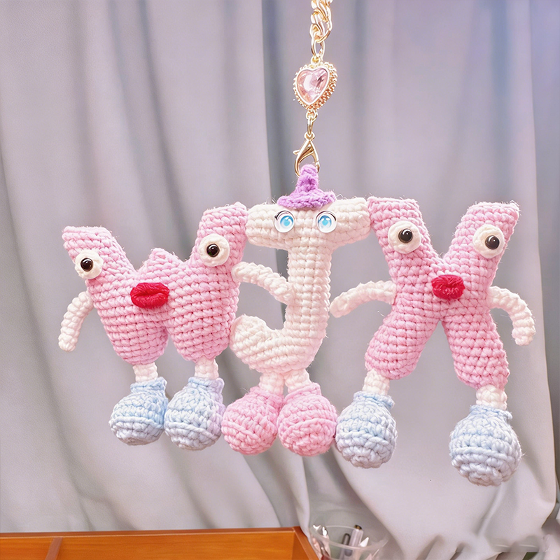 Personalized Hand-Crocheted Name Letter DIY Pendant Gift for Wife Girlfriend