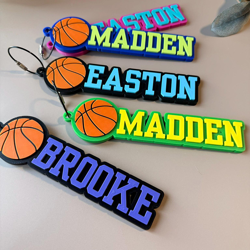  Personalized Basketball Name Keychain Backpack Tags Bag Tag Custom 3D Printed Team Gift End Of Season Gift Great Youth Basketball Gift