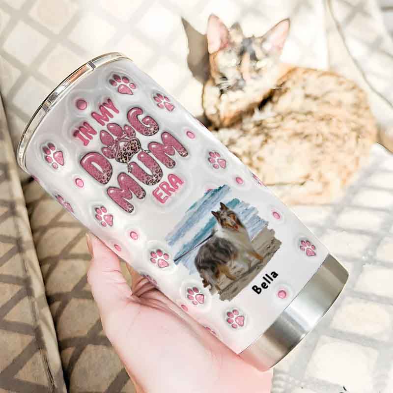 Personalized Dog Lover in My Era Photo Dog Mom 20oz Tumbler