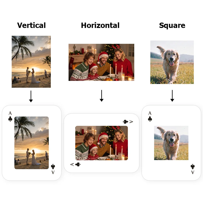 Personalized Photo Playing Cards with Text 54 Card Deck Board Game Party Favor Entertainment Housewarming Gift for Family Friends