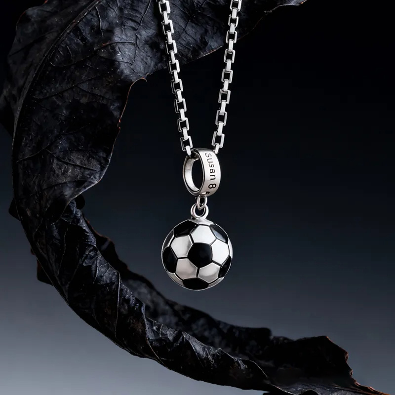 Personalized Soccer Ball Pendant Necklace with Custom Name and Number for Sports Lovers