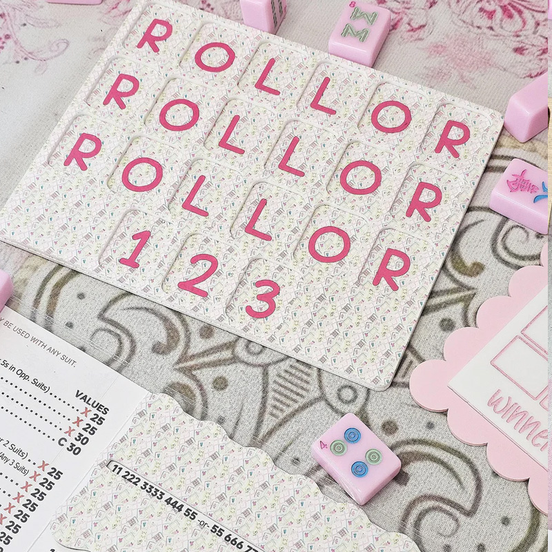 The Classic Sorbet Stripe Acrylic Solo Mahjong Board Marbled 