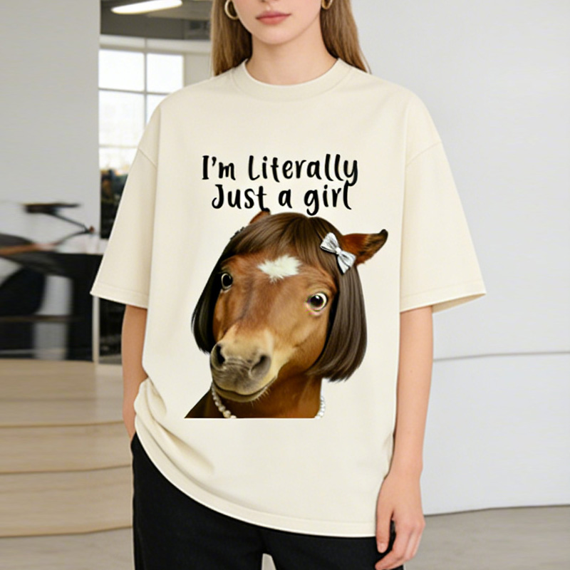 Personalized Funny Horse Washed T-Shirts Gift Shirt for Riding Equestrain Lovers
