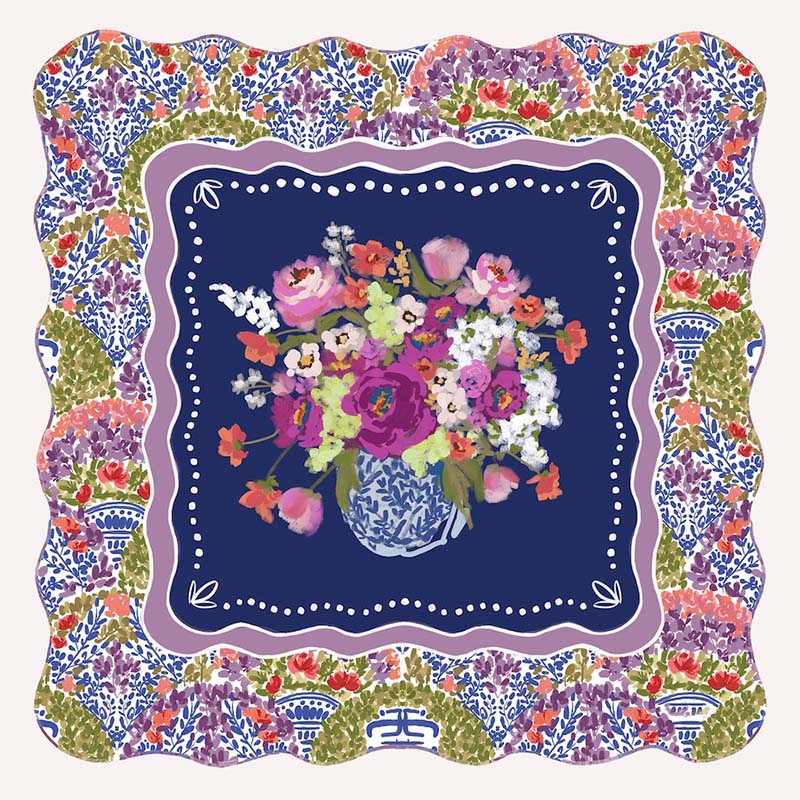 Personalized Scalloped Mahjong Mat Neoprene Game Surface Travel Portable Playing