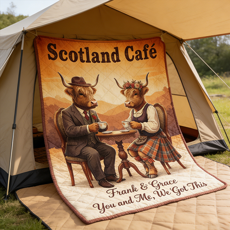 Personalized You and Me We Got This Highland Cow Blanket Scotland Highland Couple Throw Blanket 